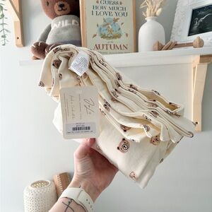 Jax and Lennon double terry teddy bear bamboo blanket